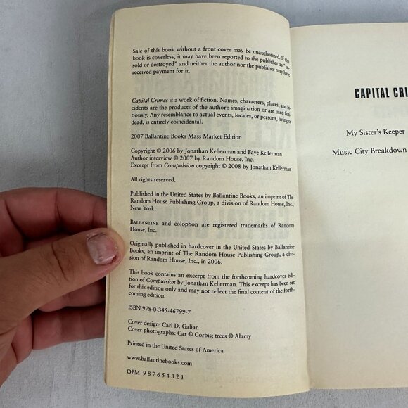 Jonathan & Faye Kellerman Capital Crimes Paperback 2007 1st Mass Market Edition - Picture 3 of 3